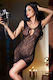 Chilirose Sexy Nightgown with Lace Black