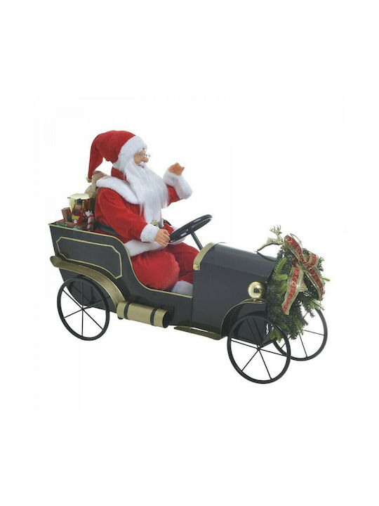 Luminat Decorativ Moș Crăciun Electrică cu Muzică Roșuς din Metal 83x64x36cm.