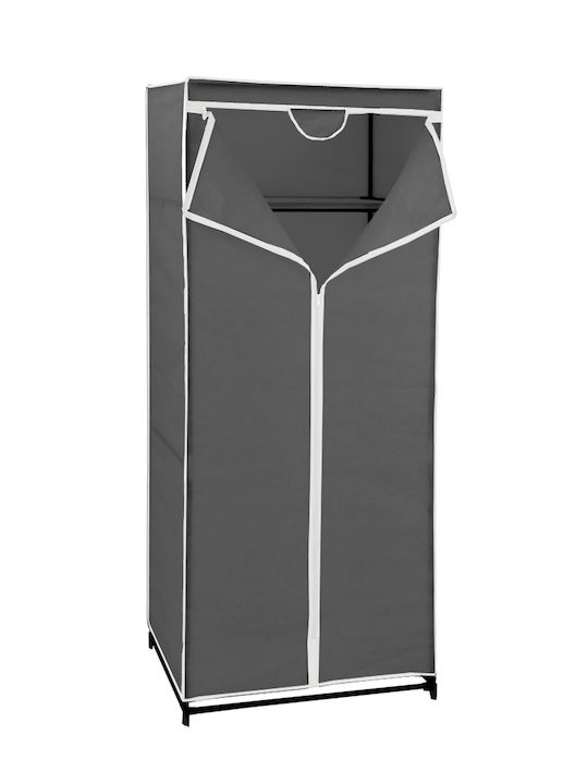Maurer Fabric Wardrobe with Zipper and Shelves in Gray Color 70x45x160cm