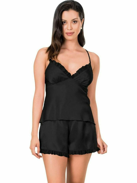 Moongirl Summer Satin Babydoll Black