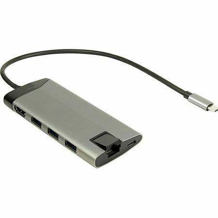 Inter-Tech GDC-802 USB-C Docking Station with HDMI 4K PD Ethernet Silver