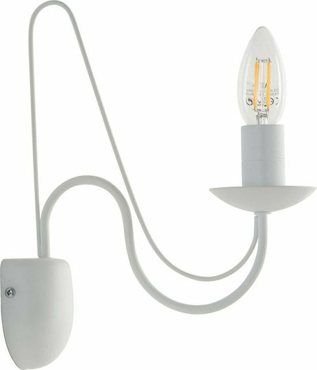 ArkoLight Klassisch Leuchte Wand mit Fassung E14 Weiß 25x25x31cm