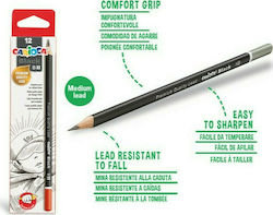 Carioca 429300 Pencil B with Eraser Black