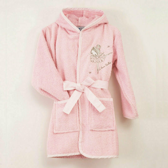 Borea Hooded Baby Bathrobe Ballet Pink