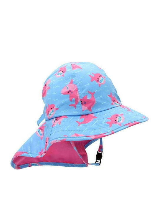 Zoocchini Kids' Hat Fabric Sunscreen Sharks Light Blue