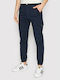 Elastic Cargo Trousers In Slim Fit Navy Blue