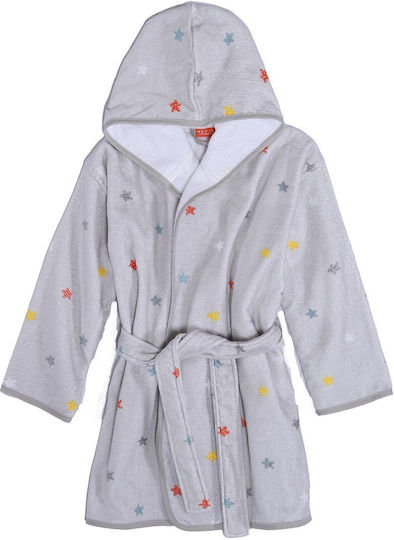 Nef-Nef Homeware Hooded Baby Bathrobe Little Star Gray
