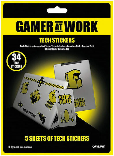 Pyramid International Gamer At Work Tech Sticker Pack αυτοκόλλητο για Laptop Πολύχρωμο