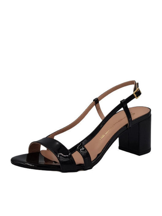 Mourtzi Sandals from Patent Leather Black