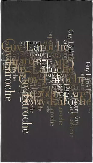 Guy Laroche Velour Printed Beach Towel Cotton Anthracite 180x100cm.