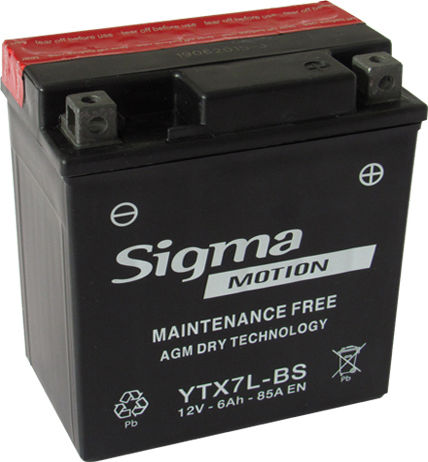 Sigma Μπαταρία Μοτοσυκλέτας YTX7L-BS με Χωρητικότητα 6Ah