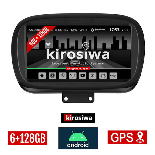 Kirosiwa Ηχοσύστημα Αυτοκινήτου για Fiat 500X 2014+ (Bluetooth/USB/AUX/WiFi/GPS) με Οθόνη Αφής 9"