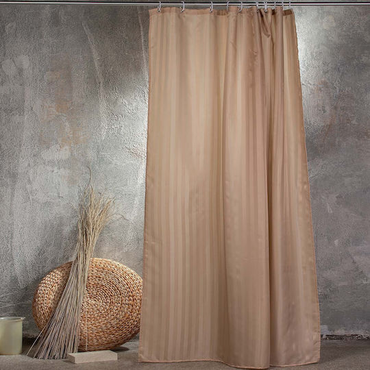 Melinen Jacquard Fabric Shower Curtain 180x180cm Beige
