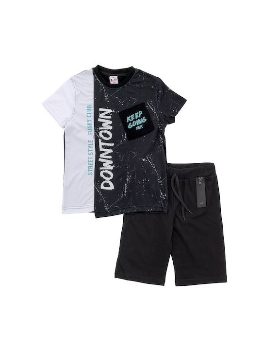 Funky Kids Set with Shorts Summer 2pcs Black