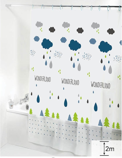 Cyclops Shower Curtain 180x180cm White