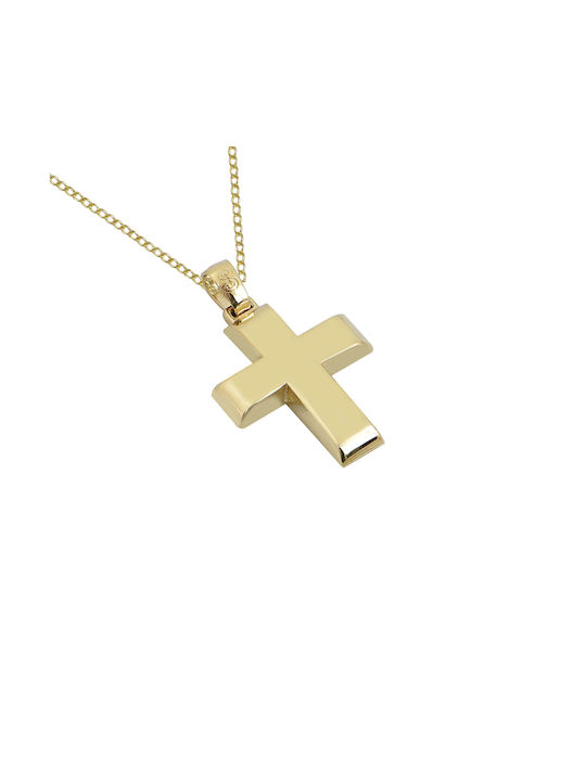 Βαπτιστικός Σταυρός Χρυσός Με Αλυσίδα 14 Καρατίων ΣΤ171 unisex