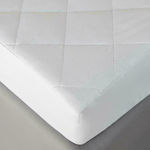 Melinen Single Quilted Mattress Cover Fitted White 100x200cm