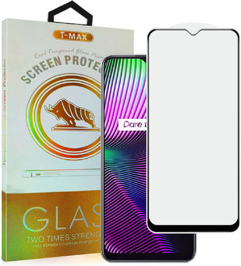 T-Max Premium 3D 0.2mm Vollkleber Vollflächig gehärtetes Glas Schwarz (Realme 7i)