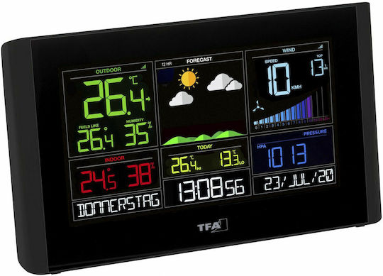 TFA View Breeze 35.8001.01 Ασύρματος Μετεωρολογικός Σταθμός Ψηφιακός Επίτοιχος / Επιτραπέζιος Μαύρος
