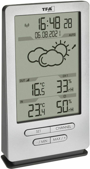 TFA Xena Wireless Digital Weather Station Tabletop Silver