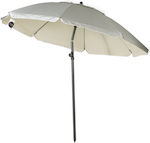 Campo Retro Beach Umbrella Aluminum Diameter 1.9m with UV Protection and Air Vent Beige