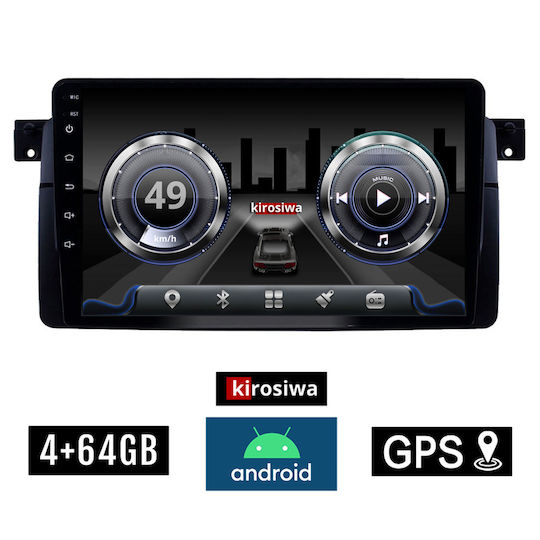 Kirosiwa Car Audio System for BMW Series 3 (E46) / Series 3 / M3 E46 1998-2005 (Bluetooth/USB/AUX/WiFi/GPS) with Touch Screen 9"