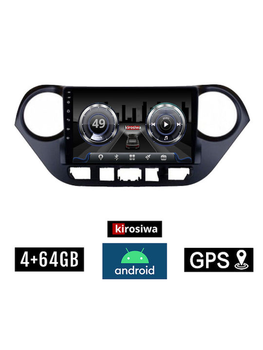 Kirosiwa Auto-Audiosystem für Hyundai i10 2014+ (Bluetooth/USB/AUX/WiFi/GPS) mit Touchscreen 9"