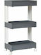 EU Floor Bathroom Shelf Plastic with 3 Shelves 45x26x79.5cm