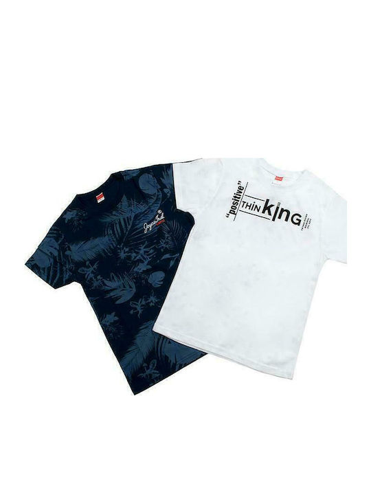 Σετ Παιδικά T-shirts Λευκό/Μπλε