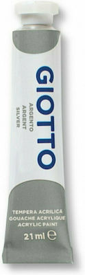 Giotto Tempera Tempera Colour Paint Tube 21ml Silver