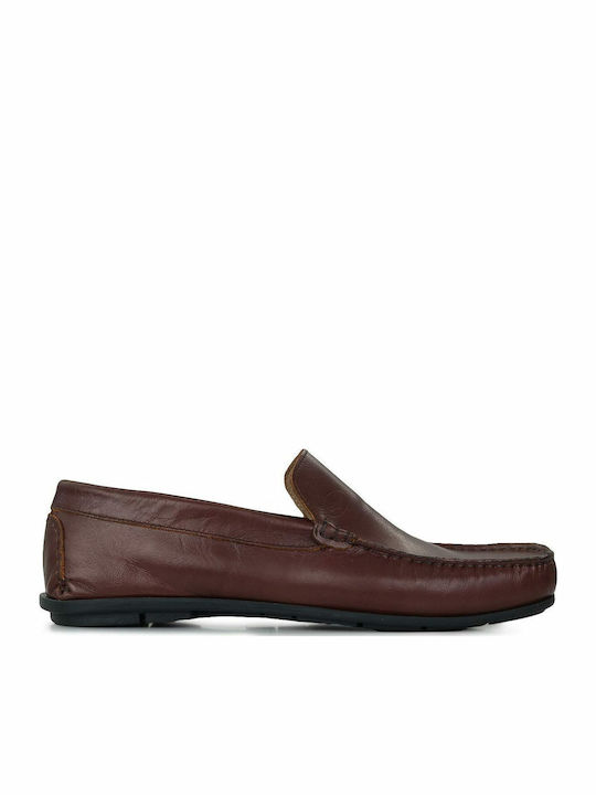 Sea & City Δερμάτινα Ανδρικά Μοκασίνια Brandy