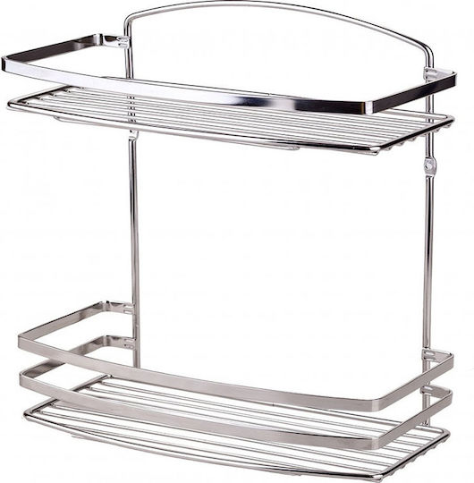 Tekno-Tel 455.BK085/ST Стенен Рафт за баня Inox с 2 рафта 25x13x28см Сребриста Tekno-Tel 455.BK085/ST Стенен Рафт за баня Inox с 2 рафта 25x13x28см Сребриста