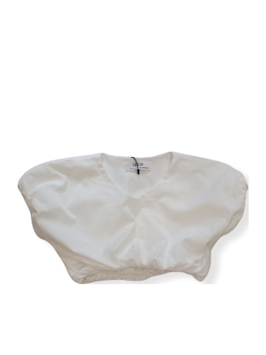 Kids' Crop Top Short Sleeve White