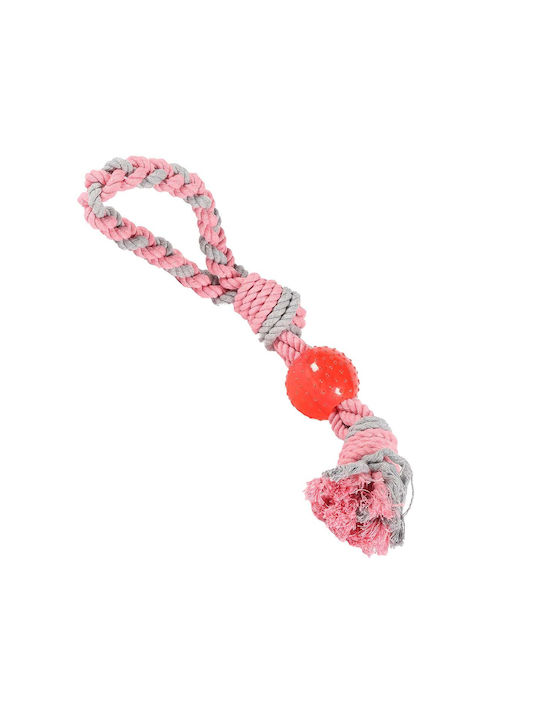 Happypet Ball Tugger Σχοινί Παιχνίδι για Κουτάβι Large 40εκ. Ροζ 1τμχ