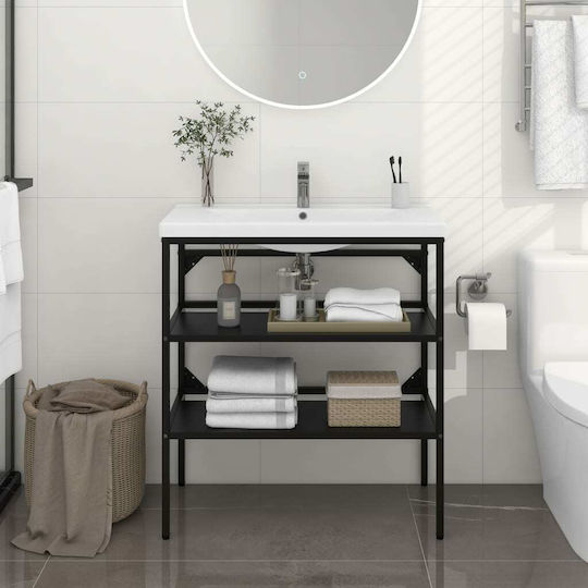 vidaXL Waschtisch ohne Waschbecken L79xB38xH83cm Schwarz