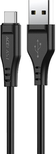 Acefast C3-04 USB 2.0 Cable USB-C male - USB-A 60W Black 1.2m