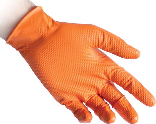 Reflexx Gloves for Work Disposable Orange Nitrile 50pcs