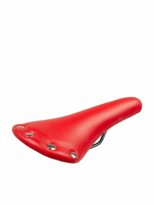 M-Wave Rivet Red Bicycle Saddle MTB