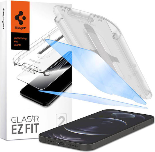 Spigen EZ Fit GLAS.tR Antiblue Закалено стъкло 2бр (iPhone 12 Pro Max) AGL01794