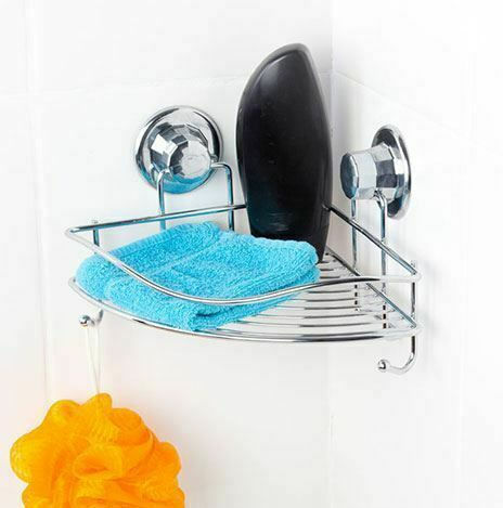 Tekno-Tel 455.DM250 Ъглов Стенен Рафт за баня Inox 29x21x16см Сребриста