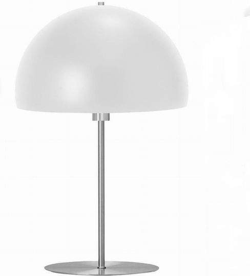 Platinet Μεταλλικό Πορτατίφ για Ντουί E27 με Λευκό Καπέλο και Ασημί Βάση