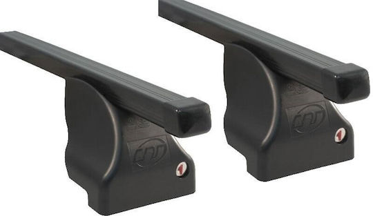 Car Roof Bars Metallic Cube Cam 130cm for Mercedes-Benz C Class 4D W205 4D 2014-2021 Set with Roof Rack Legs Black