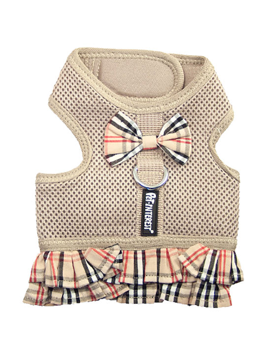 Pet Interest Σαμαράκι Σκύλου Γιλέκο Plaid Mesh Skirt Μπεζ Large 46 - 65cm