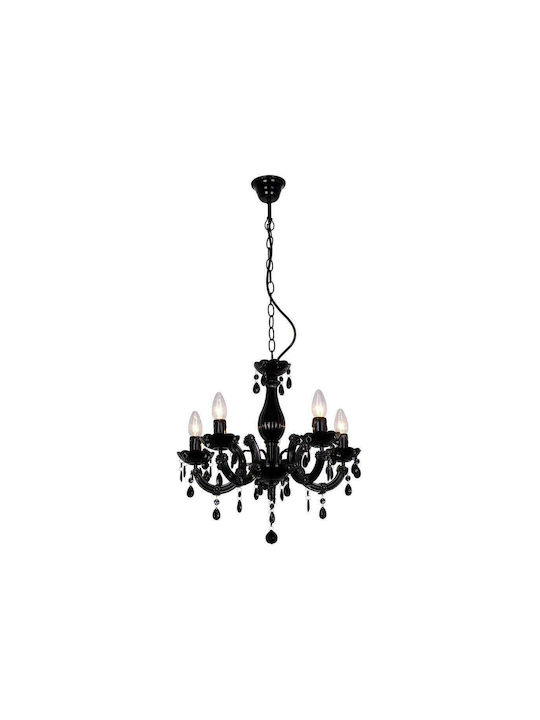 Zuma Line Magnolia Kronleuchter 5xE14 Ø48cm mit Kerzen Schwarz RLD94016-5B