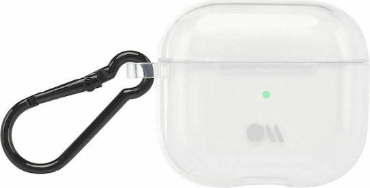Case-Mate Tough Θήκη Σιλικόνης με Γάντζο σε Διάφανο χρώμα για Apple AirPods 3
