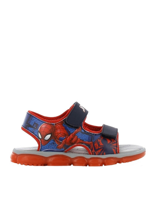 Sandale Copii Spiderman Cu Închidere Hoop & Loop Și Luminite Albastre