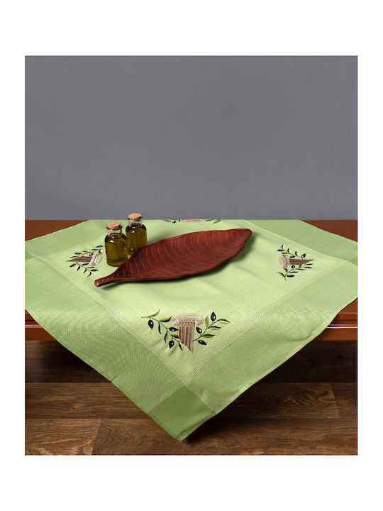 Silk Fashion Tablecloth with Embroidery N3 Green 160x210cm 6978000003779