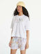 Vans Γυναικείο T-shirt Λευκό με Στάμπα