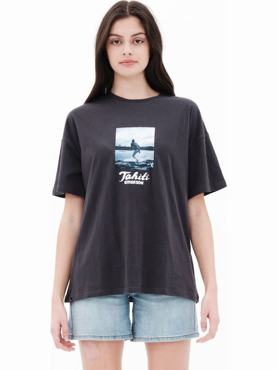 Emerson Γυναικείο Oversized T-shirt Μαύρο