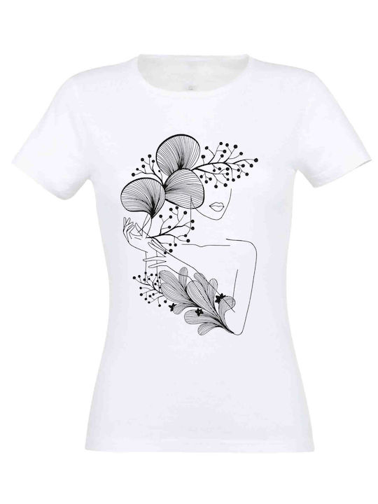 Women's white t-shirt Nymph #45 - White